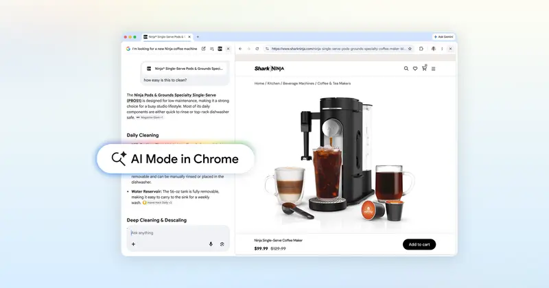 AI Mode в Chrome: браузер теперь думает вместе с вами