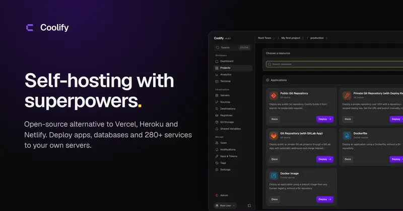 Coolify: self-hosted PaaS вместо Vercel и Heroku
