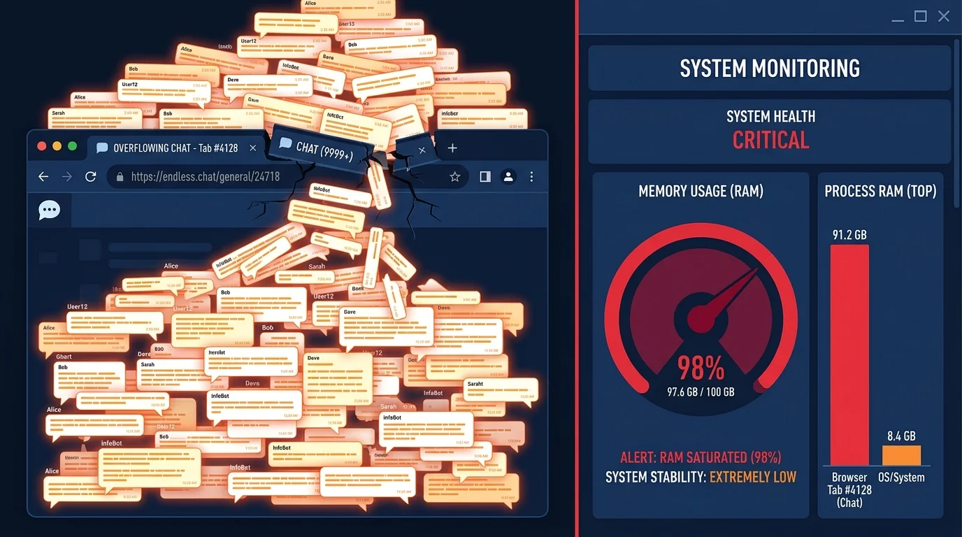 Почему ChatGPT тормозит в длинных чатах: виноват браузер