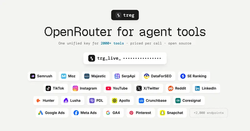 treg: «OpenRouter для инструментов» AI-агентов